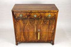 Commode Biedermeier Trumeau en bois de noyer du 19e siècle, Autriche vers 1830