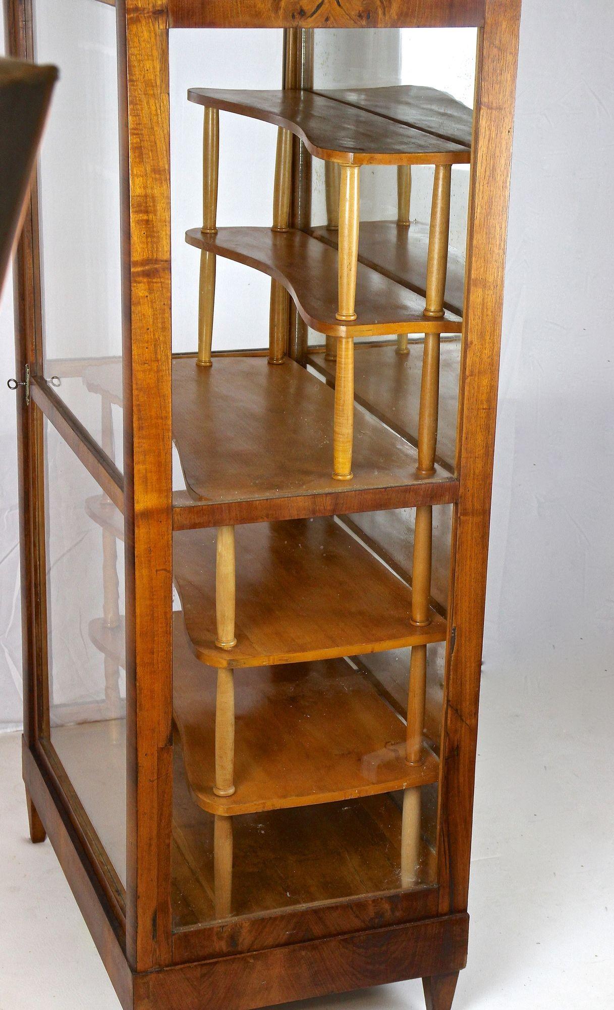 Vetrinetta in legno di noce Biedermeier del XIX secolo, Austria, circa 1840 in vendita 8