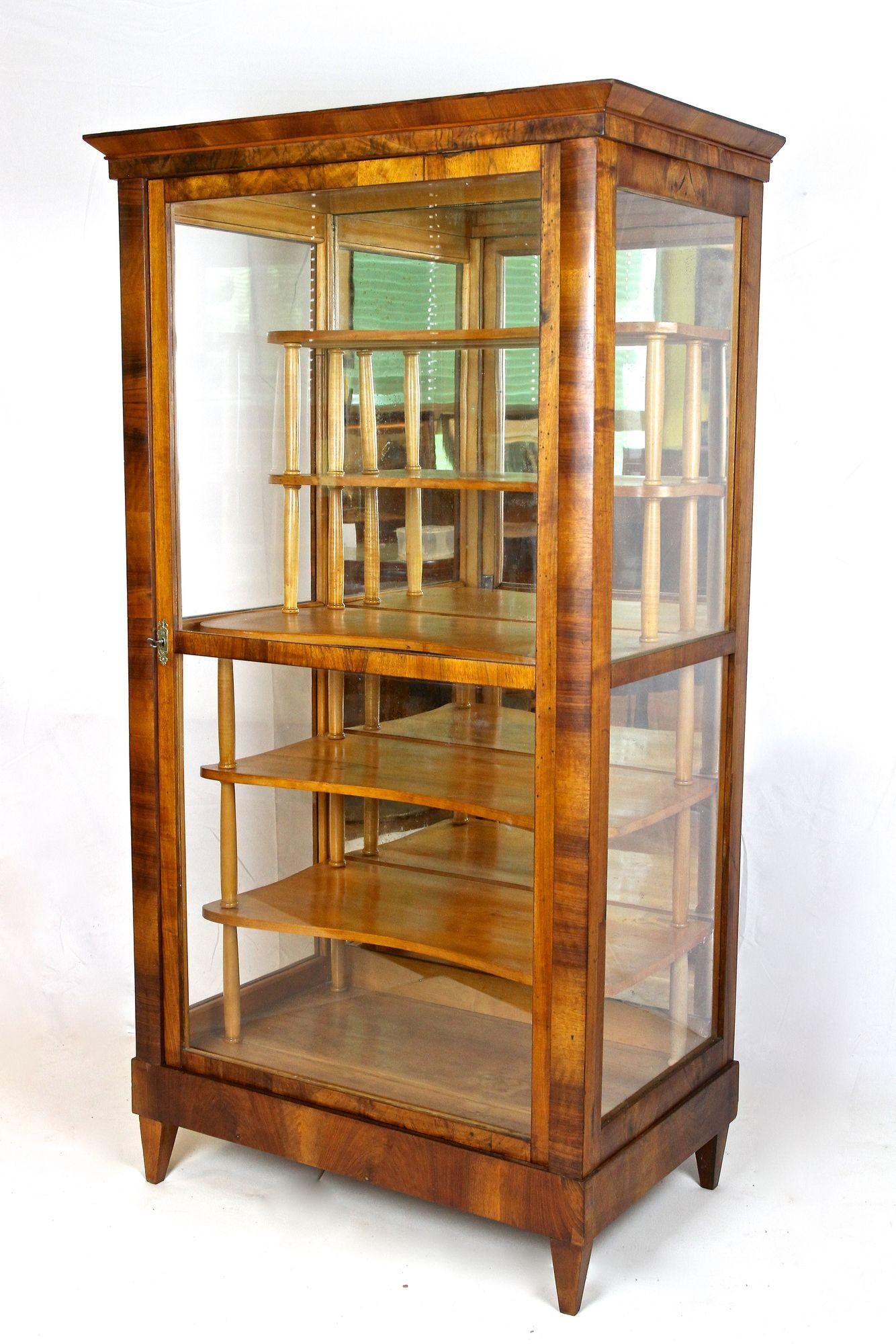 Vetrinetta in legno di noce Biedermeier del XIX secolo, Austria, circa 1840 in vendita 1
