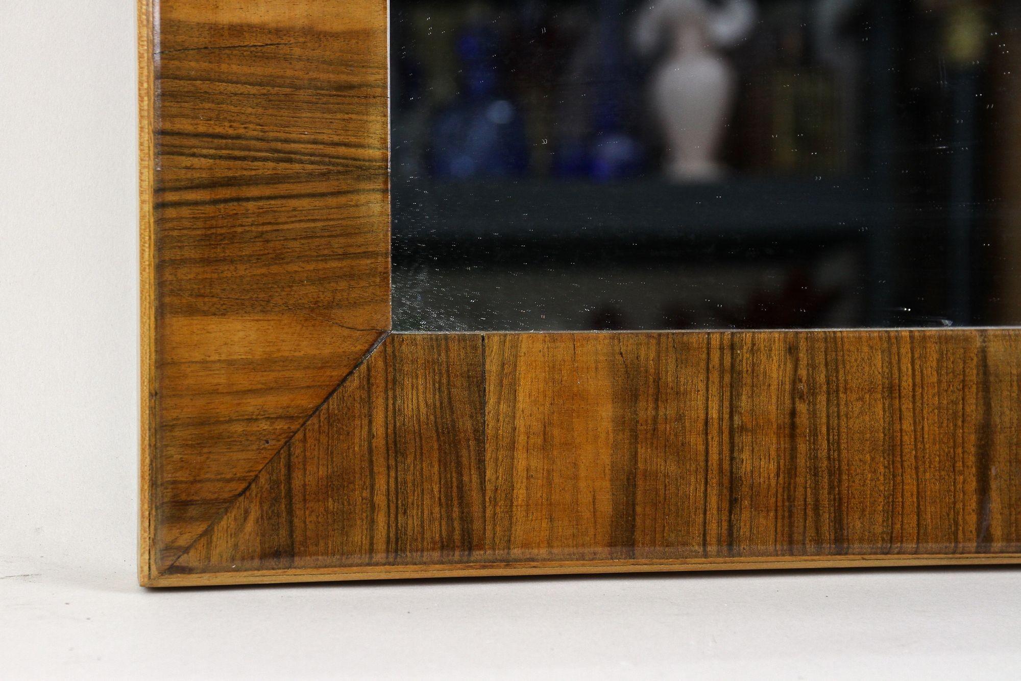19th Century Biedermeier Nutwood Wall Mirror, Austria ca. 1840 For Sale 3