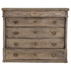 19th Century Biedermeier Oak Chest of Drawers
