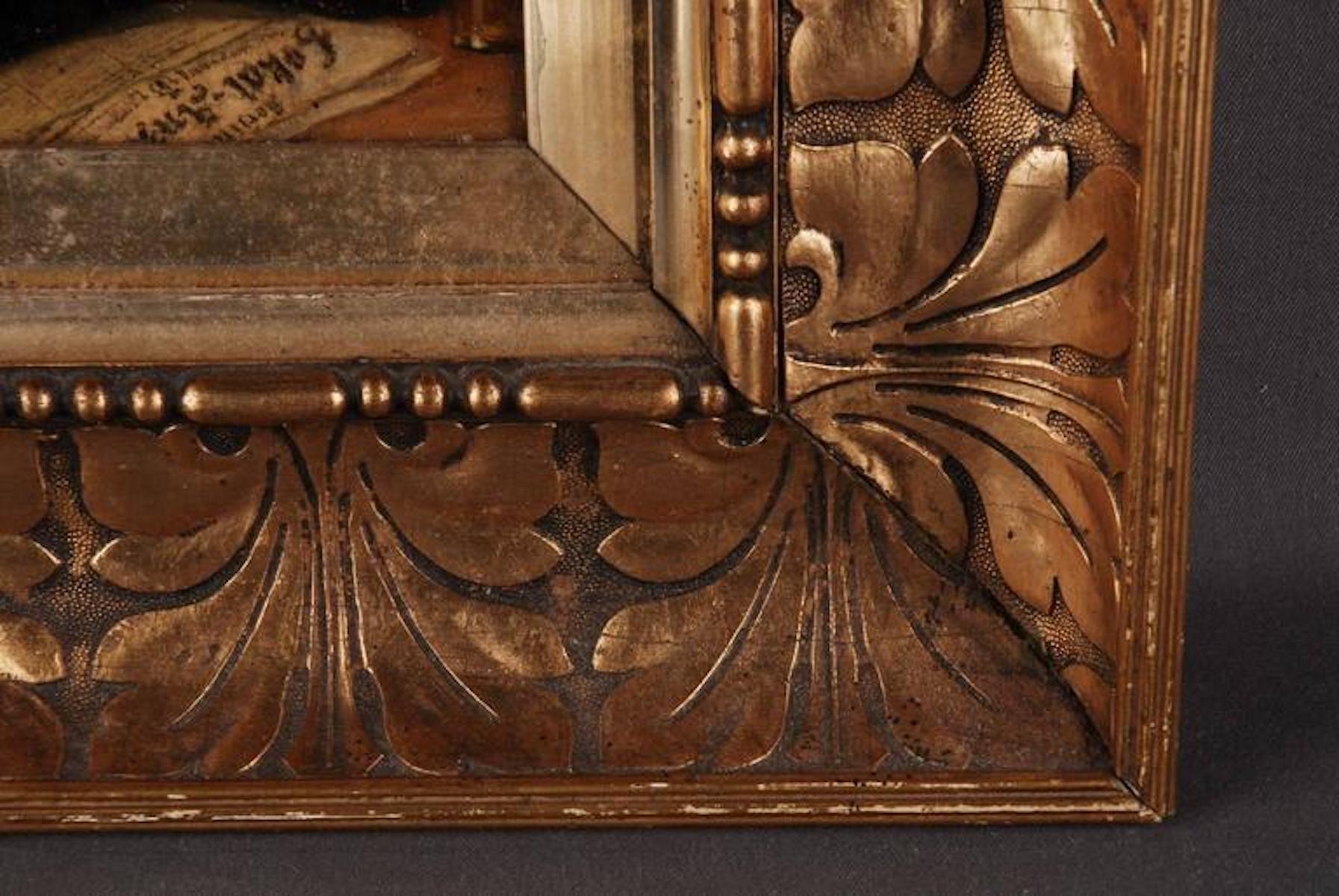 Biedermeier-Ölgemälde des 19. Jahrhunderts von Alex Hoenig (Mahagoni) im Angebot