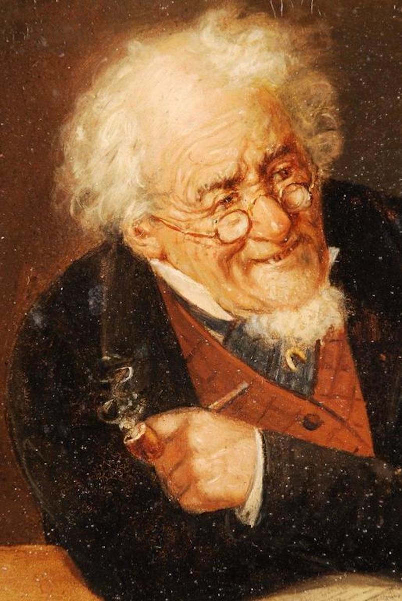 Biedermeier-Ölgemälde des 19. Jahrhunderts von Alex Hoenig im Angebot 4
