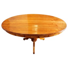 Mesa ovalada de cerezo Biedermeier del siglo XIX