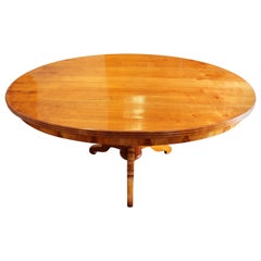 Antique 19th Century Biedermeier Oval Cherry Table