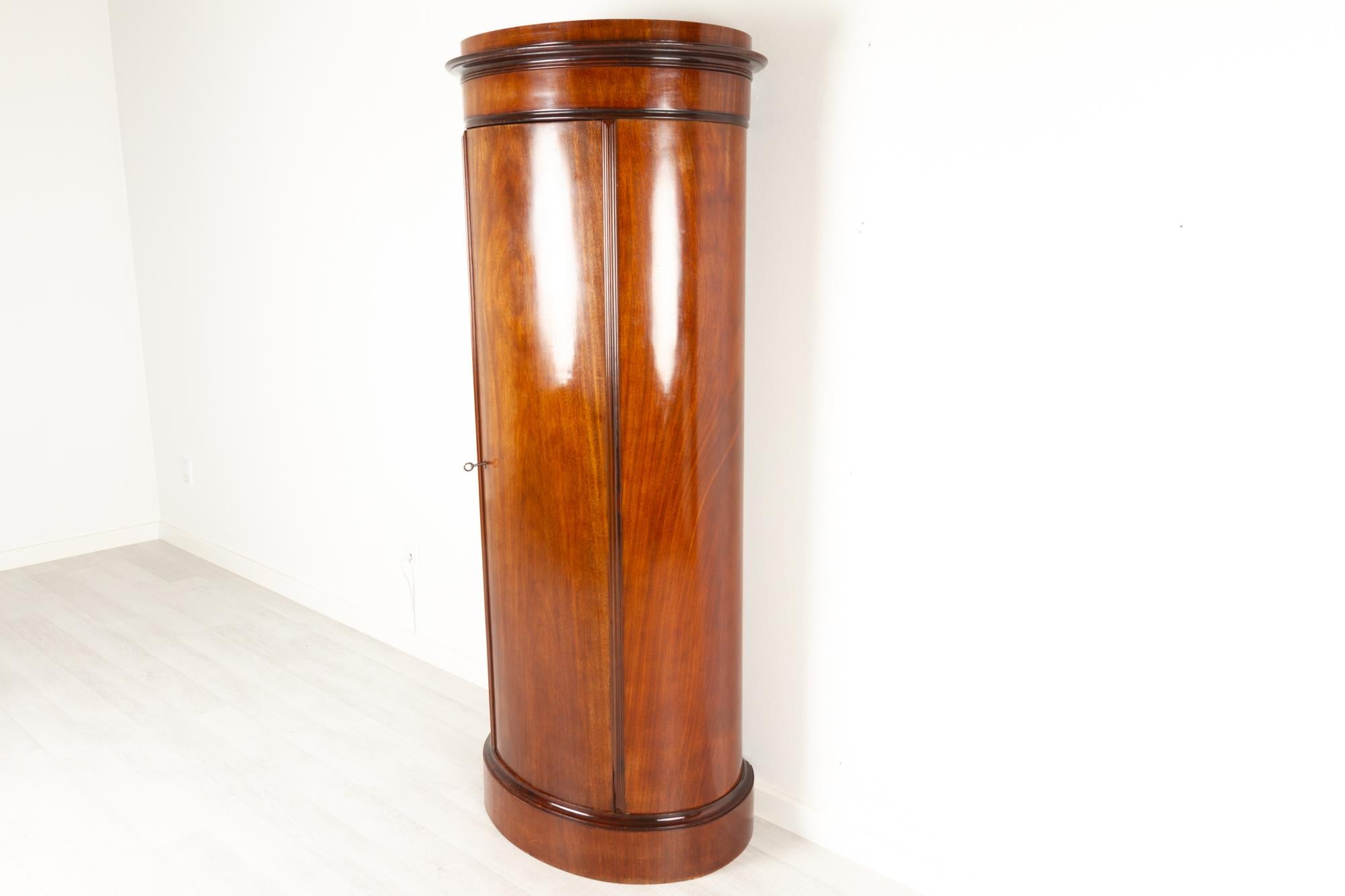 Stained 19th Century Biedermeier Pedestal Cabinet, 1850s