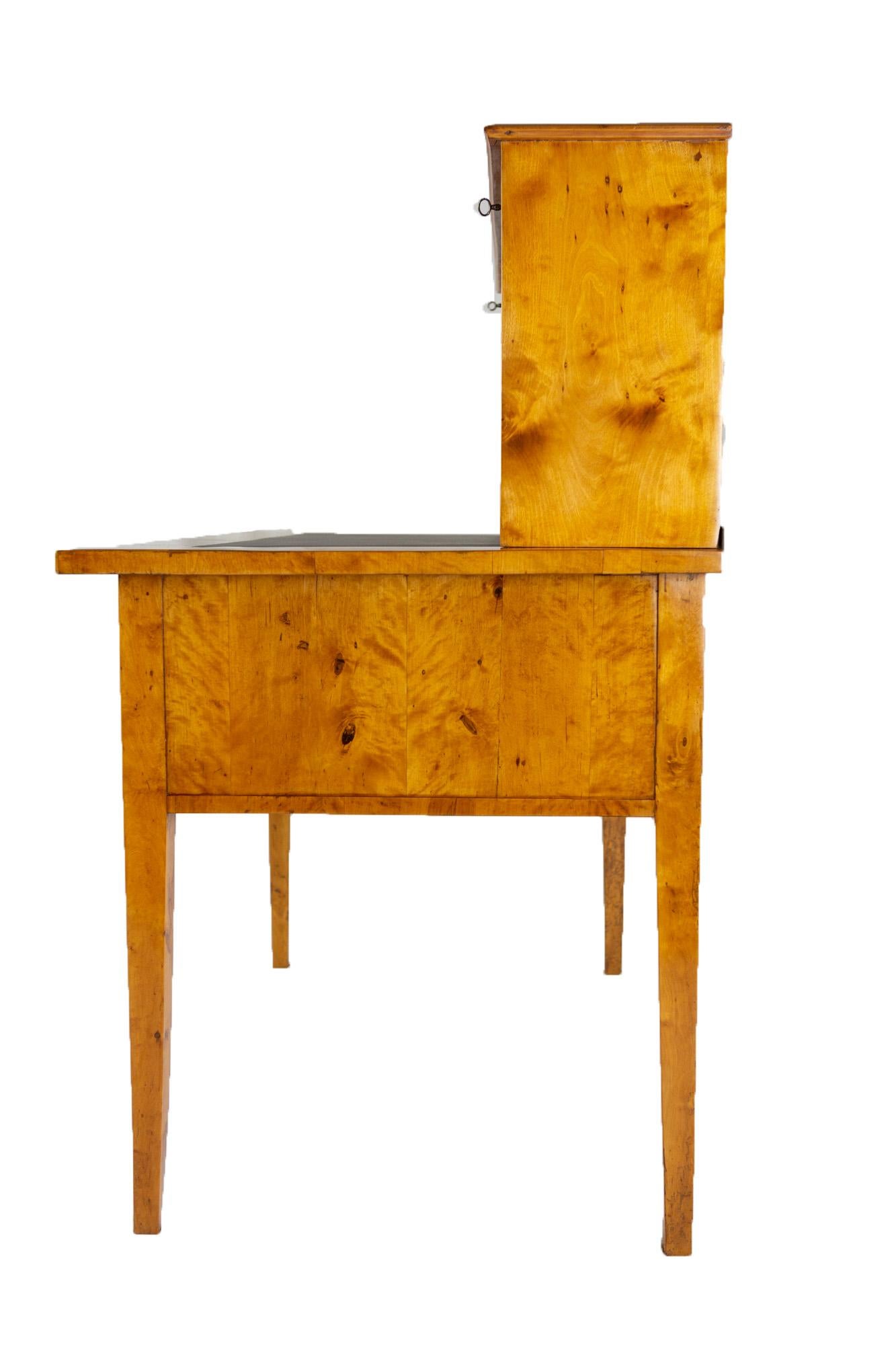Early 19th Century 19th Century Biedermeier Period Writing Desk Secretary Birch, 1820-1930, Germany For Sale