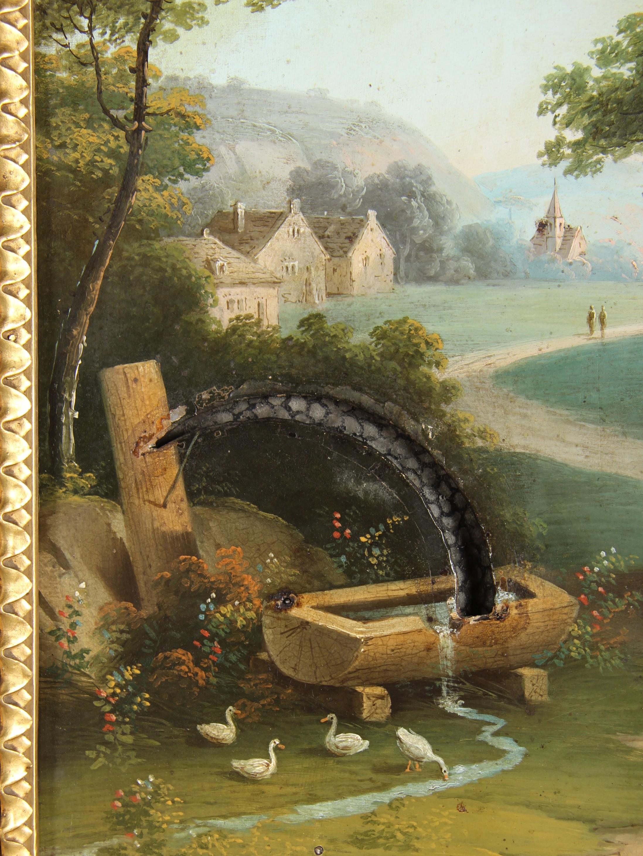 Dipinto a mano Orologio da tavolo Biedermeier del XIX secolo, Austria, circa 1830 in vendita