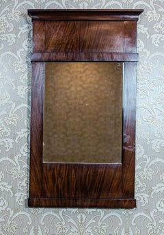 Biedermeier Pier Glass in Mahogany Veneer Frame, Late 19th Century