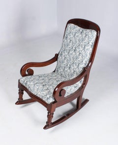 Silla mecedora Biedermeier del siglo XIX, caoba, Alemania, hacia 1840