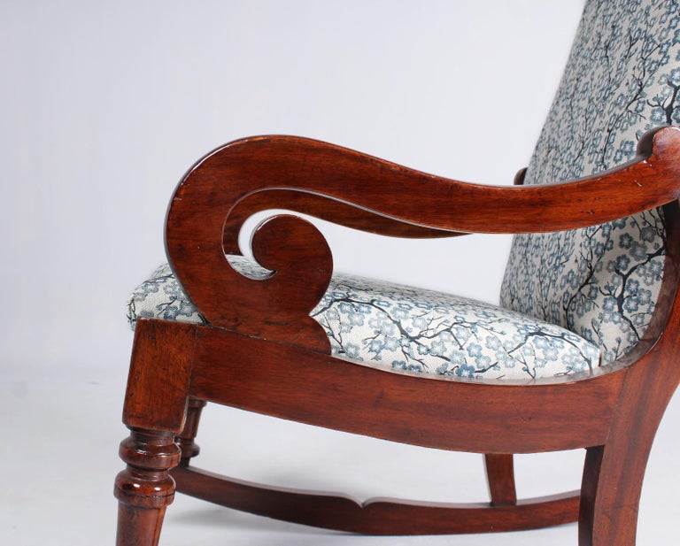 19th Century Biedermeier Rocking Chair, Mahogany, Germany, circa 1840 For Sale at 1stDibs