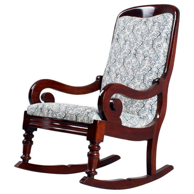 Early 19th Century Caribbean Regency Mahogany and Cane Rocking Chair ...