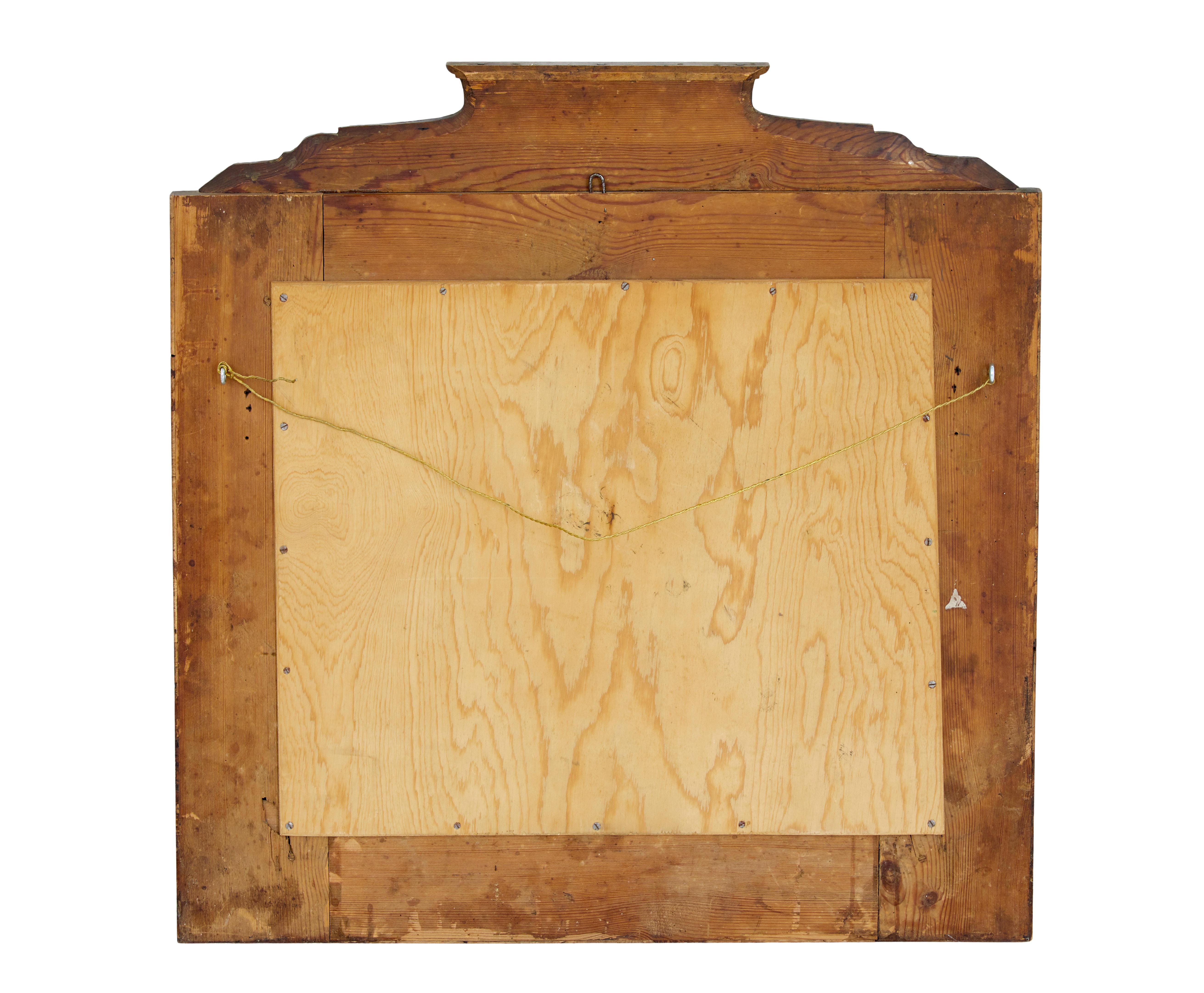 Glazed 19th century Biedermeier root birch mantle mirror For Sale