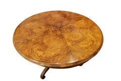 19th Century Biedermeier Round / Center Walnut Table
