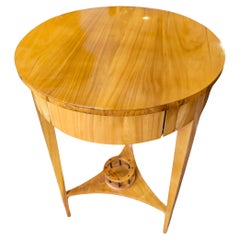 19th Century Biedermeier Round Cherrywood Side Table, circa 1825
