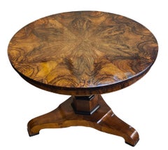 Table de salon Biedermeier ronde du 19ème siècle