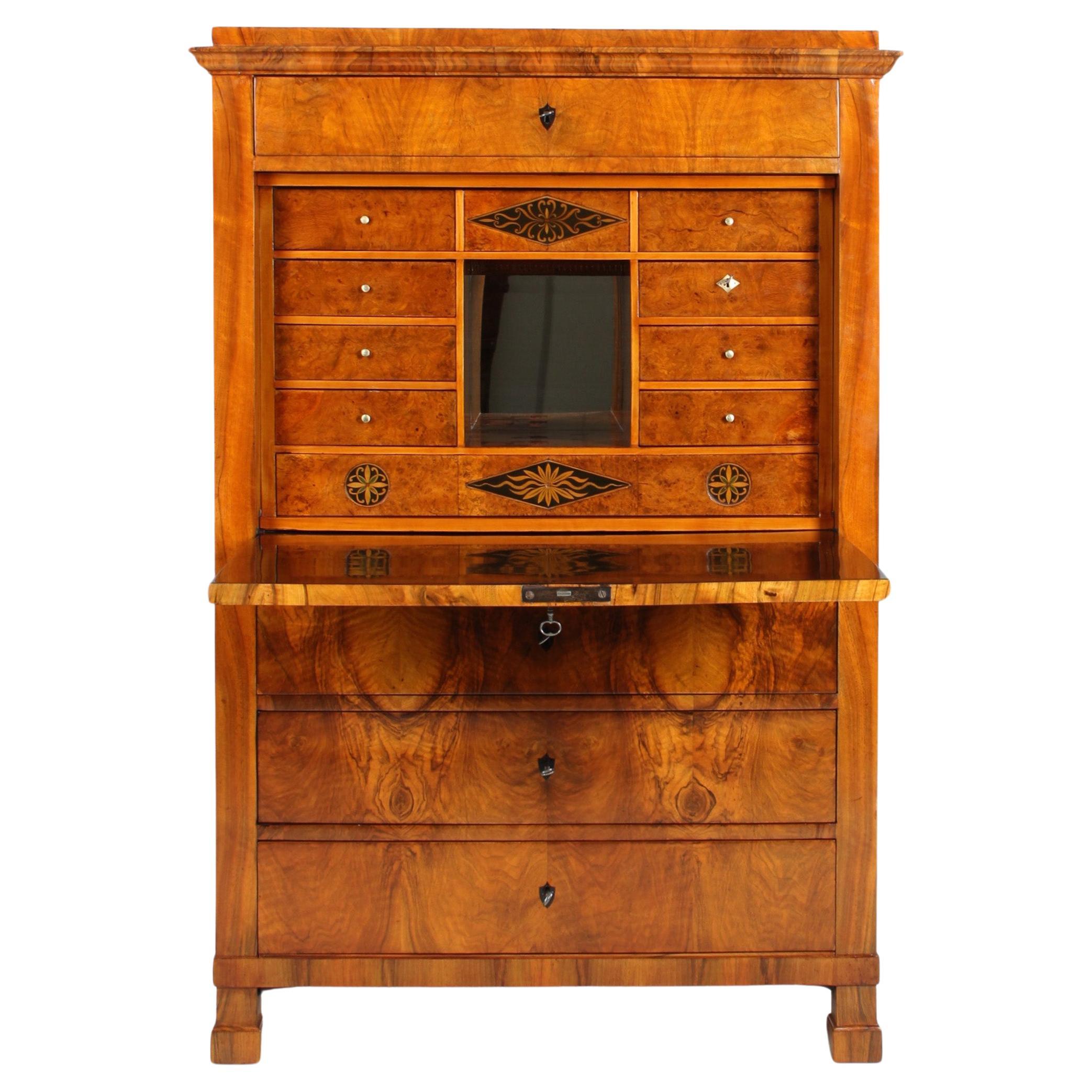 19th Century Biedermeier Secretary, Walnut, Austria, circa 1825