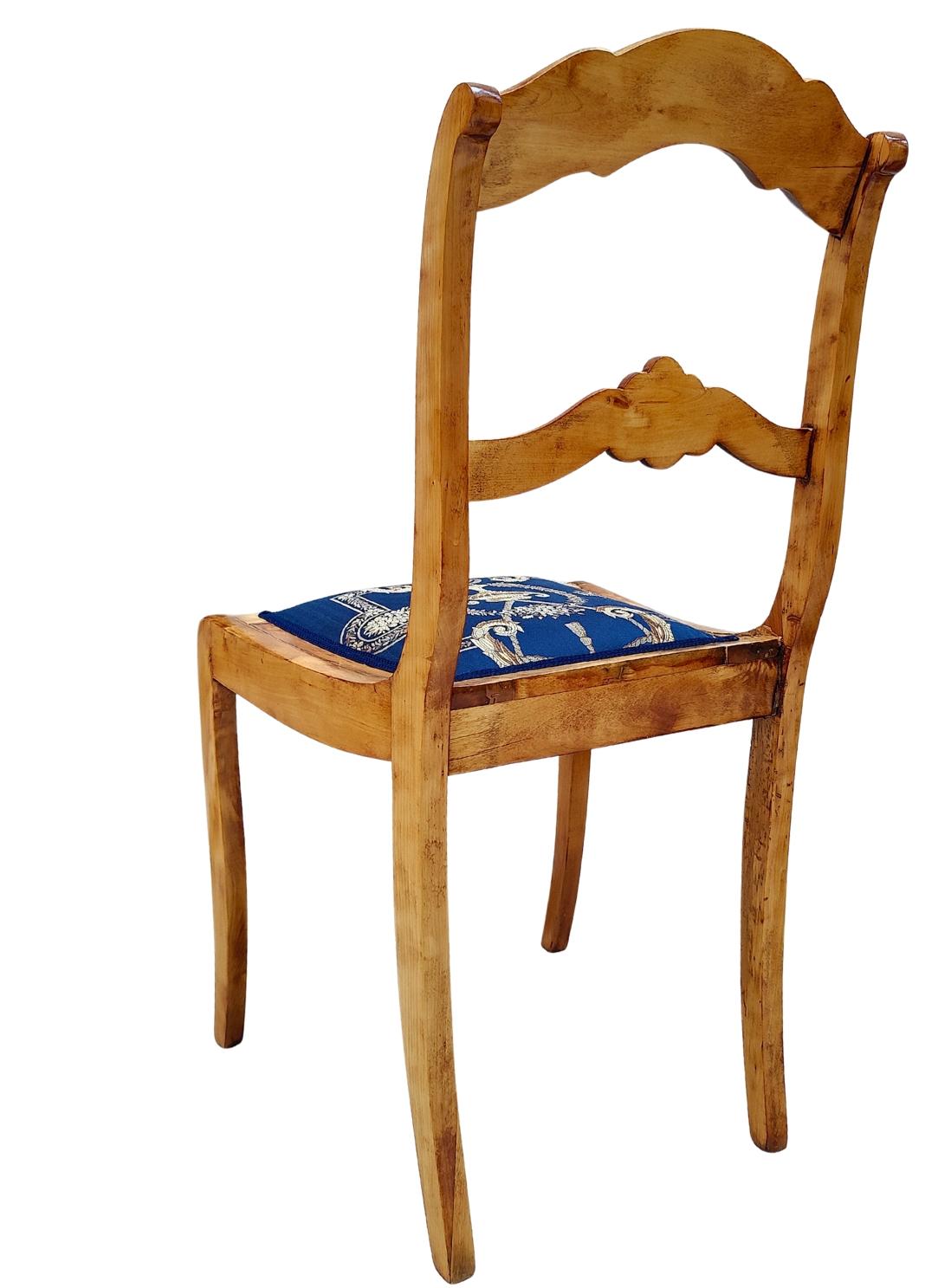Tissu Chaise d'appoint Biedermeier du 19e siècle en vente