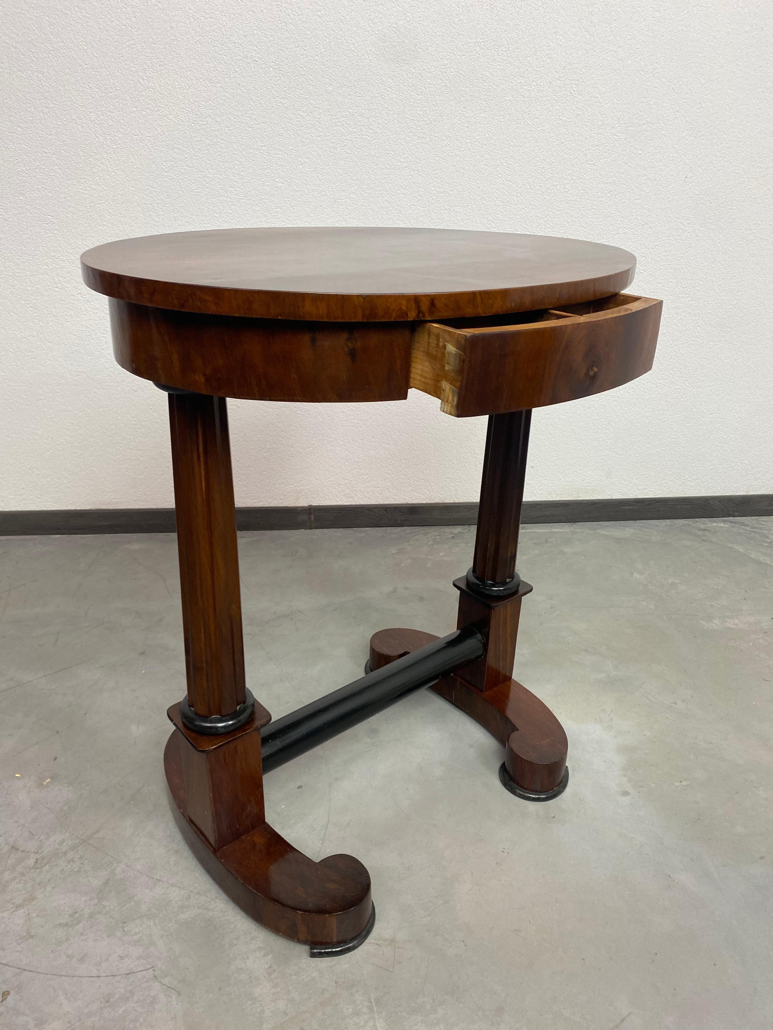 Wood 19th century biedermeier side table For Sale