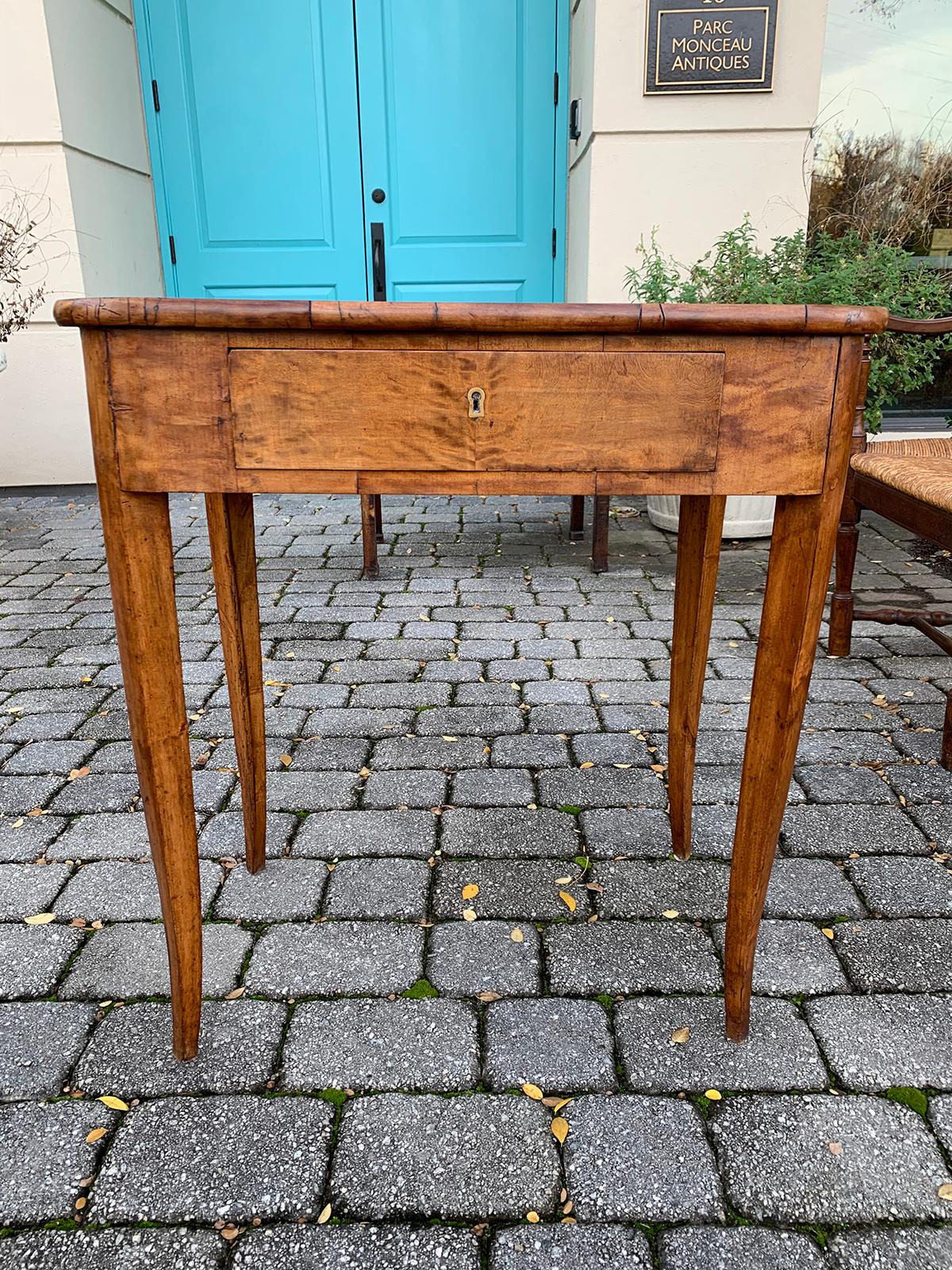 19th century Biedermeier side table, single drawer.