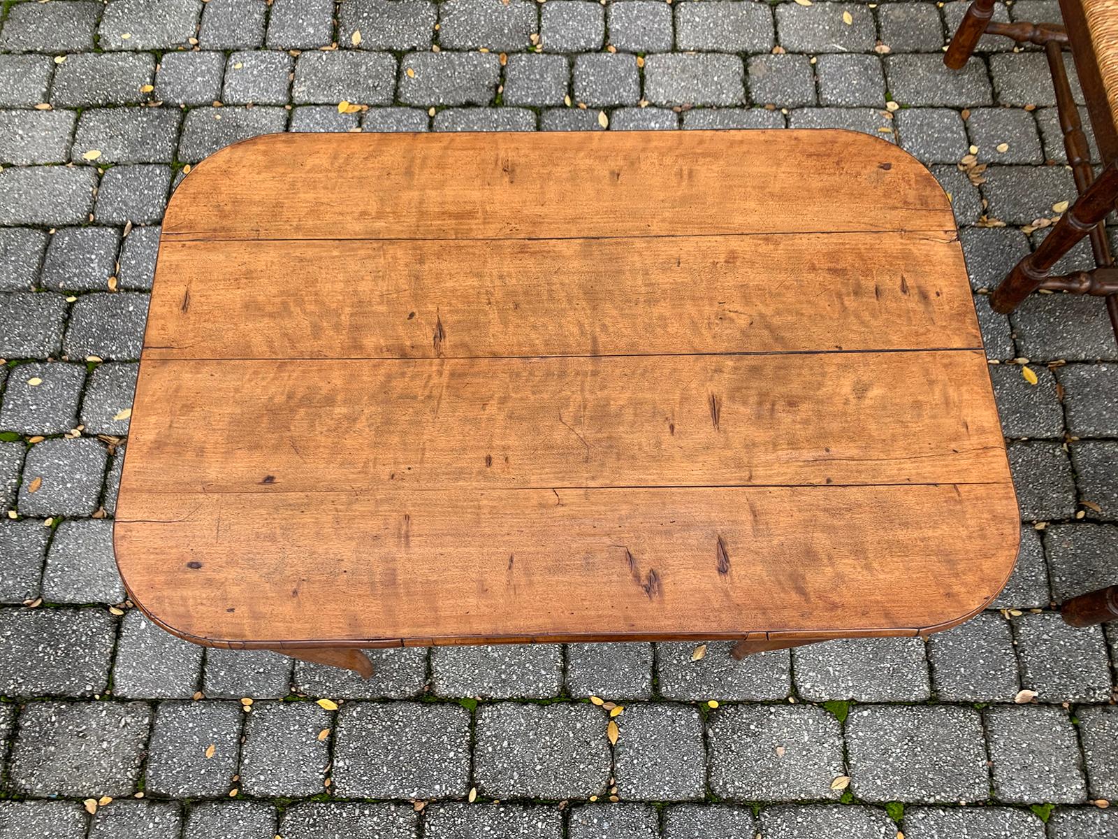 Wood 19th Century Biedermeier Side Table, Single Drawer