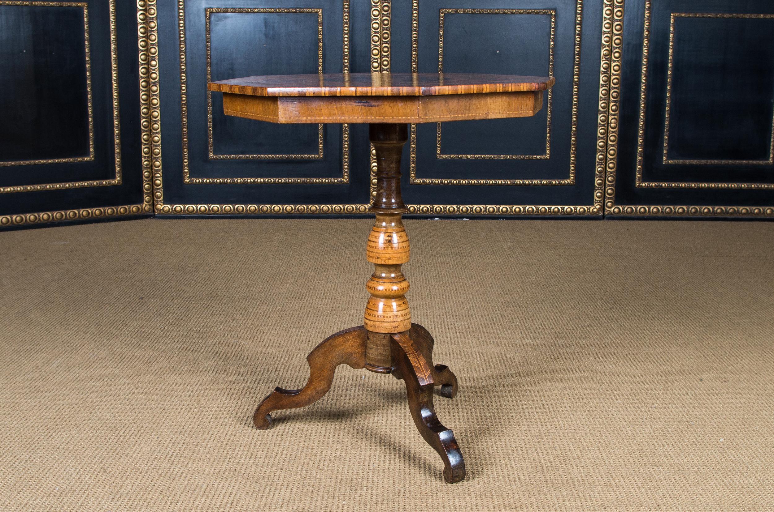 19th Century Biedermeier Side Table with Inlaid, circa 1835 7