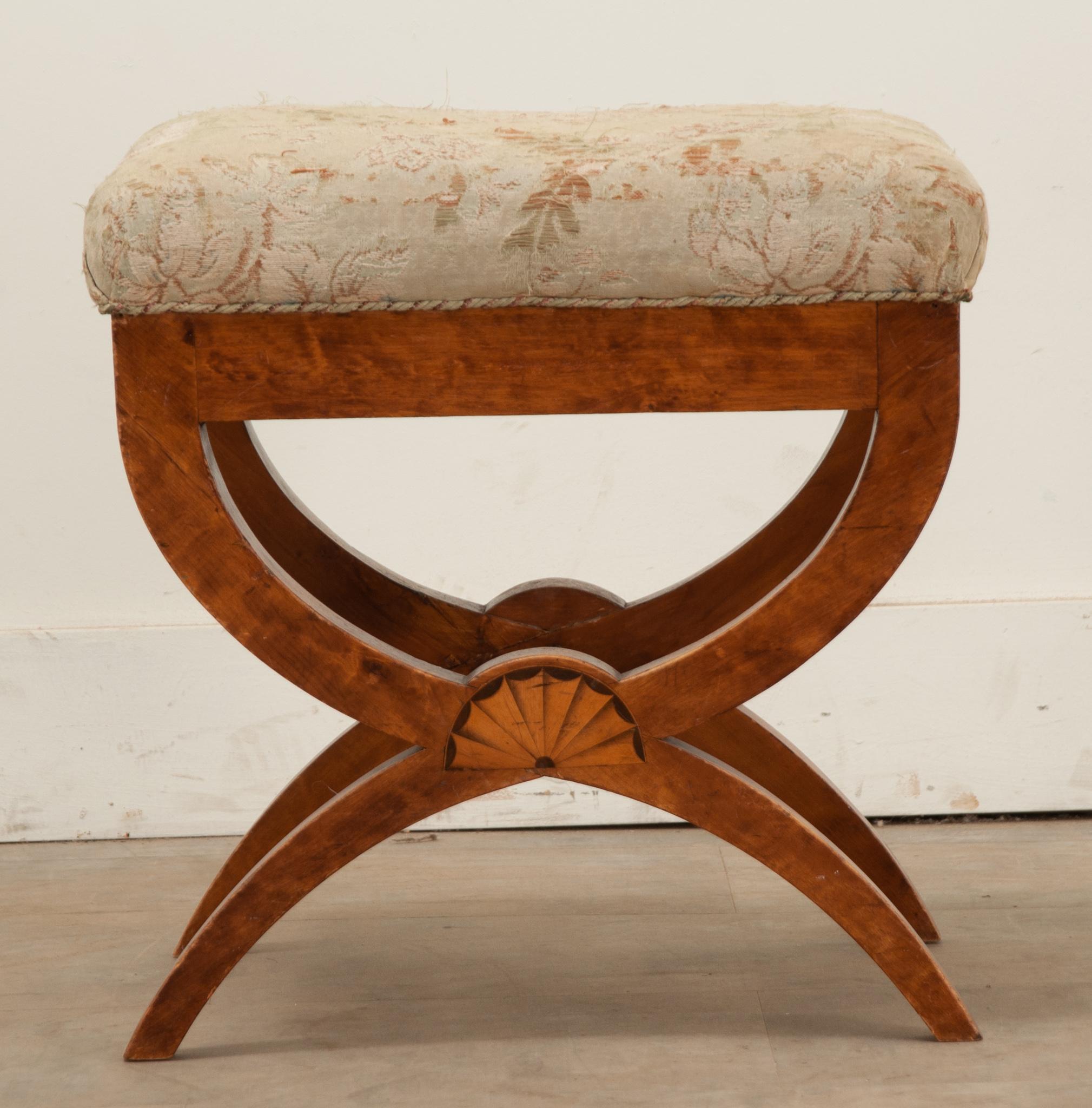 19th Century Biedermeier Stool In Good Condition In Baton Rouge, LA