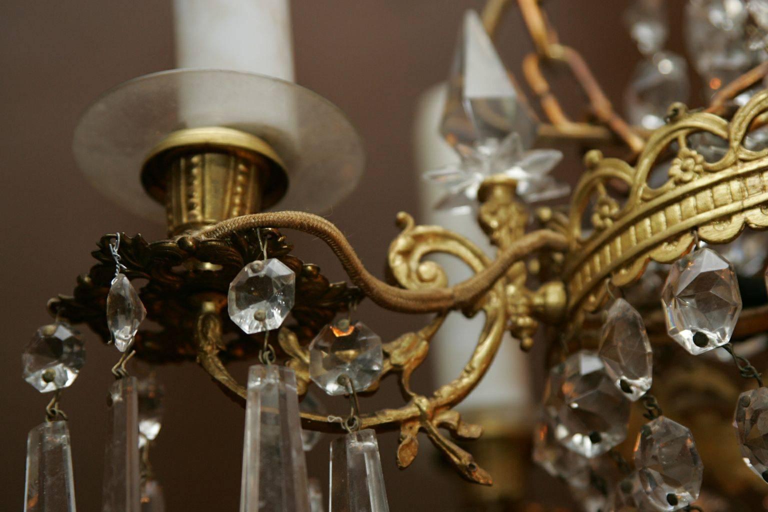 19th Century Biedermeier Style Antique Pendant Lamp Chandelier In Good Condition For Sale In Berlin, DE