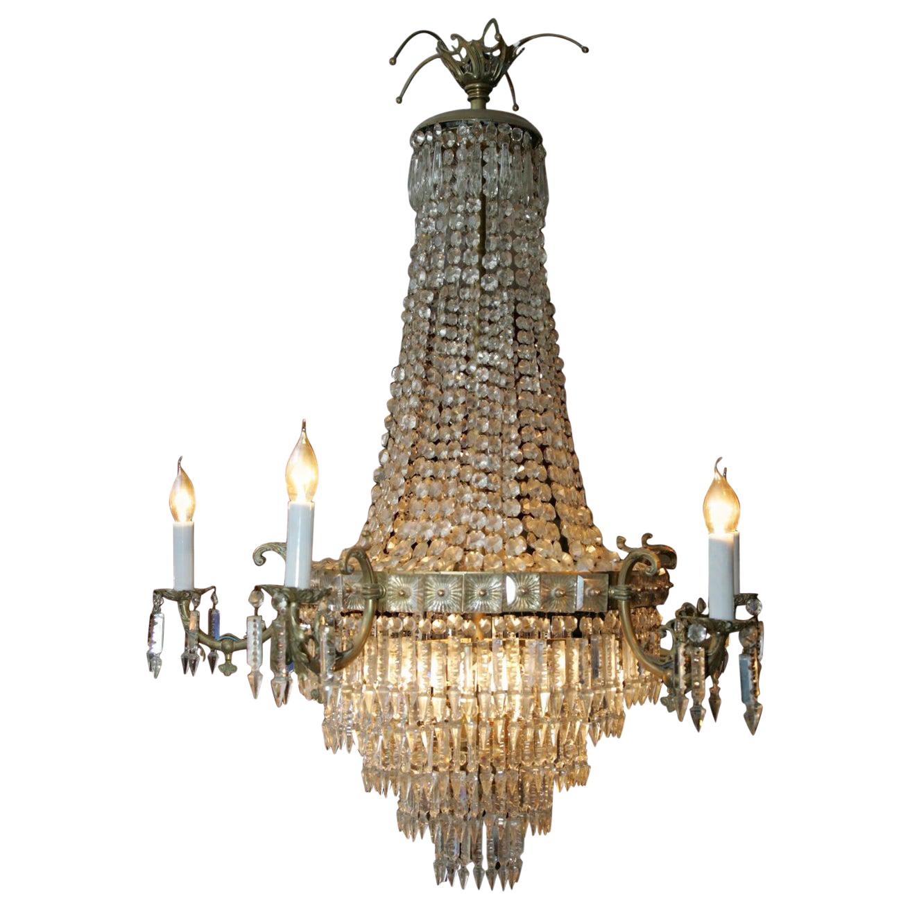 19th Century Biedermeier Style Ceiling Chandelier For Sale