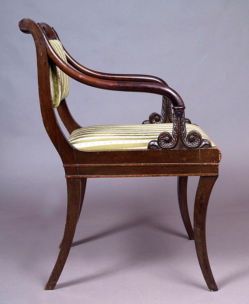 19th Century Biedermeier Style Mahogany Armchairs Set of Four 1