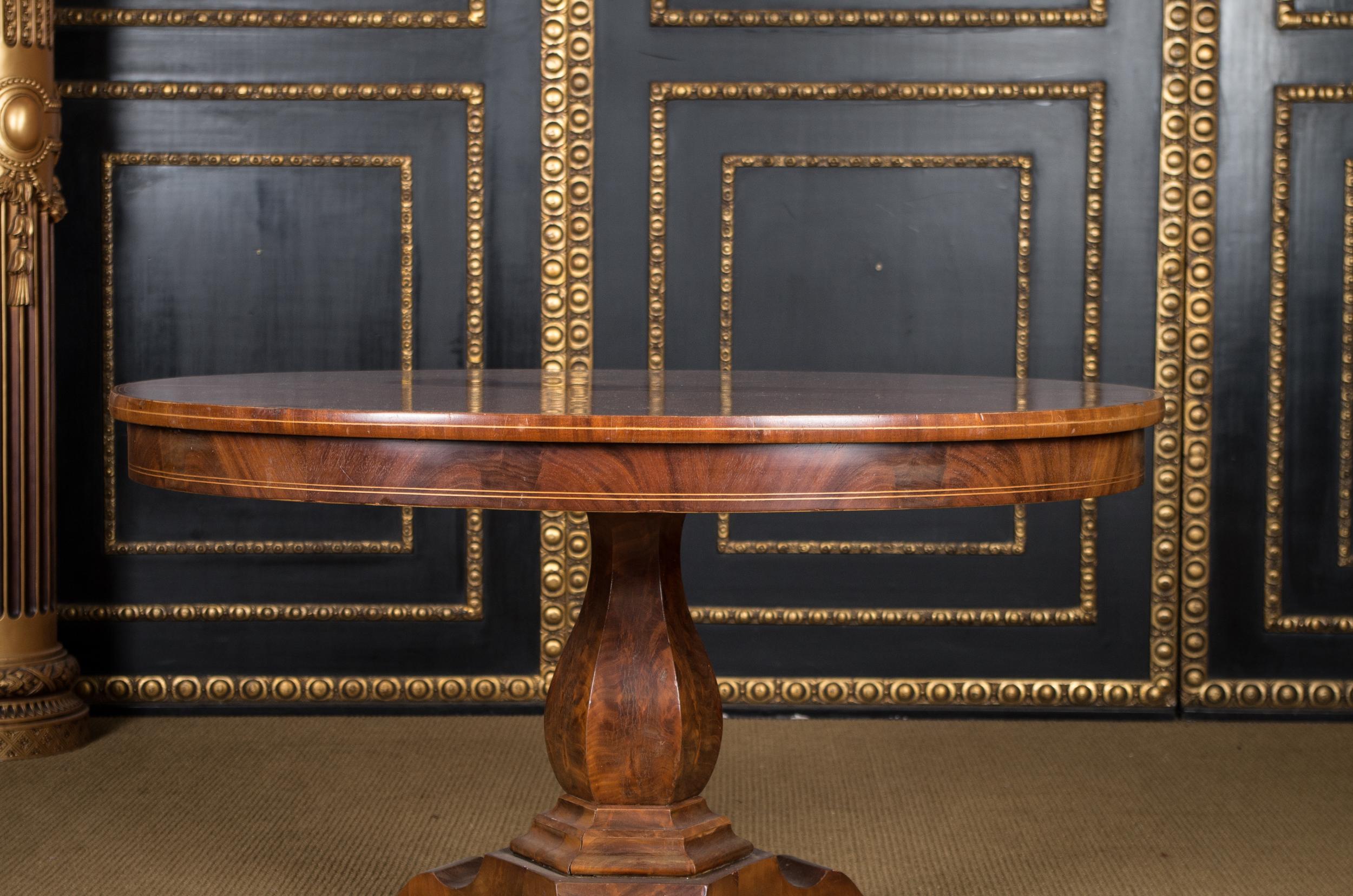 German 19th Century Biedermeier Style Mahogany Table Oval 