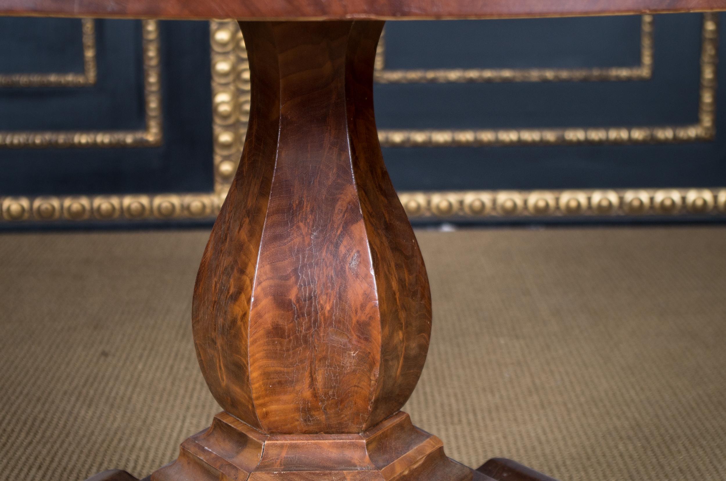 20th Century 19th Century Biedermeier Style Mahogany Table Oval 