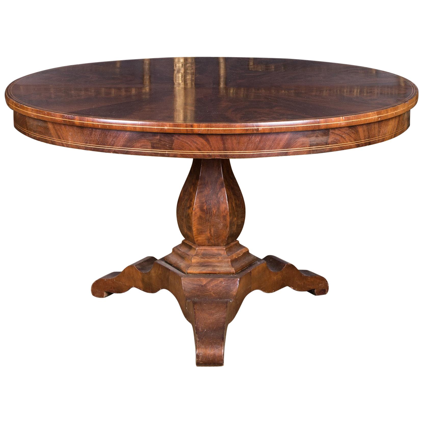 19th Century Biedermeier Style Mahogany Table Oval 