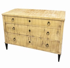 19th Century Biedermeier Three Drawer Commode