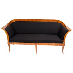 19th Century Biedermeier Upholstered Sofa Wooden Frame Sofa Cherry about 1830