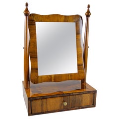 Specchio da tavolo Biedermeier del XIX secolo, legno di noce, Austria, circa 1850