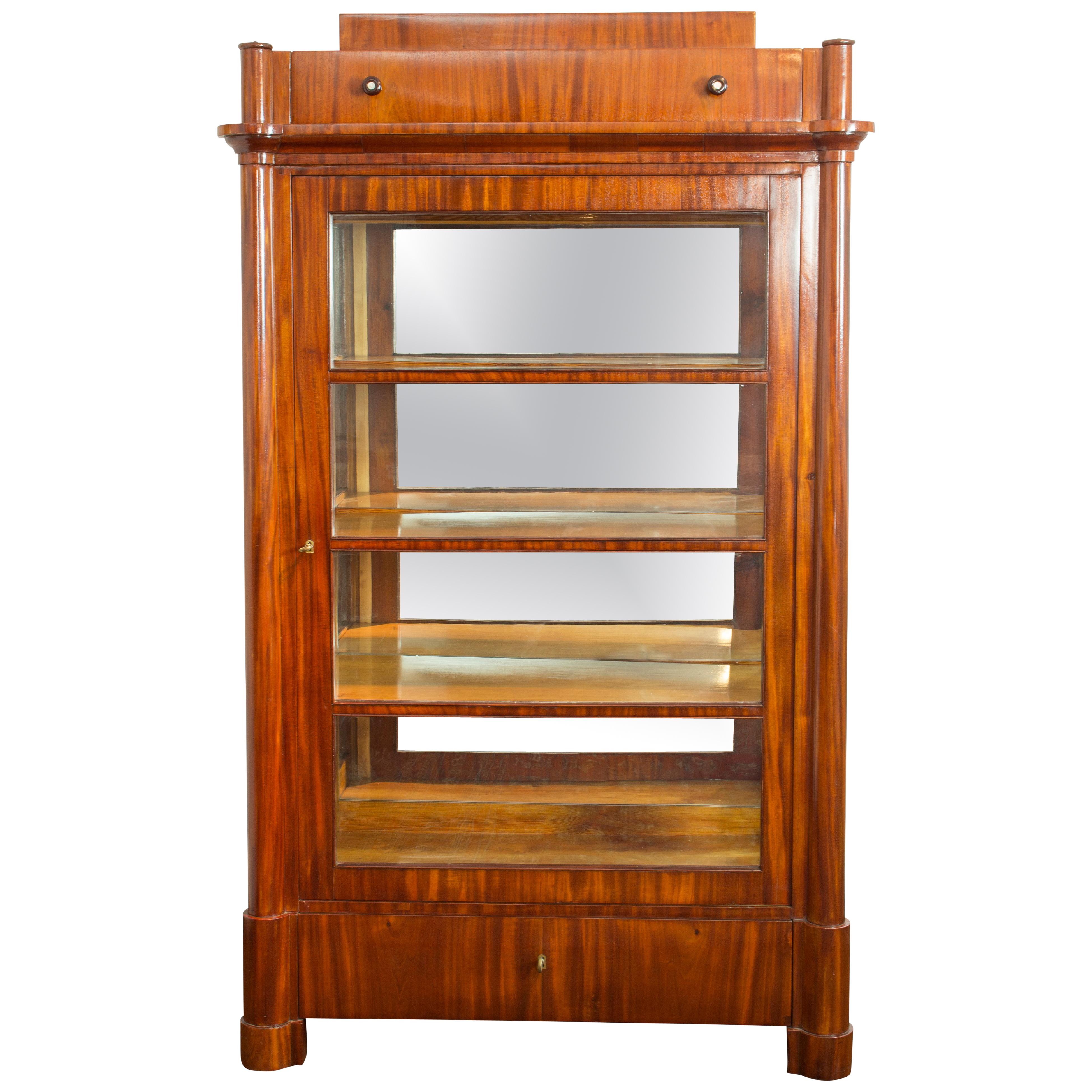 19th Century Biedermeier Vitrine, Three Sides Glass