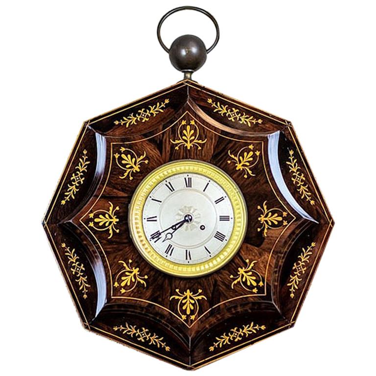 19th Century Biedermeier Wall Clock For Sale