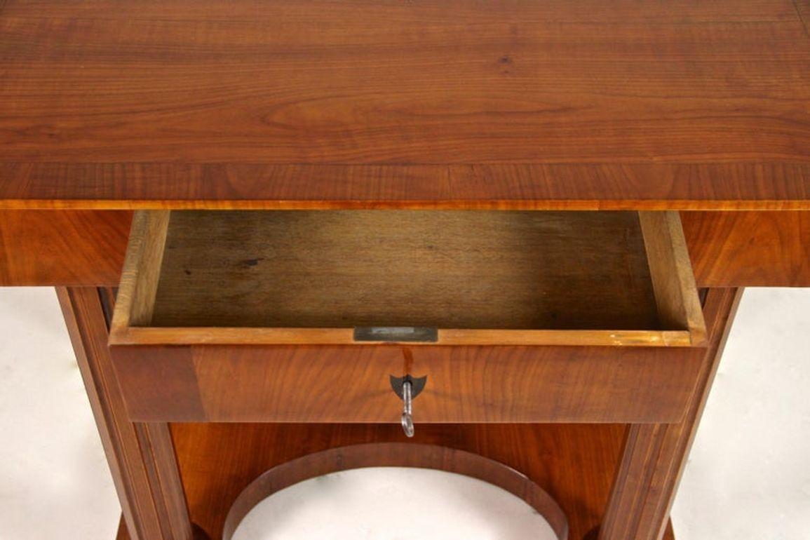 19th Century Biedermeier Wall Console/ Side Table, Cherrywood, AT circa 1860 For Sale 7