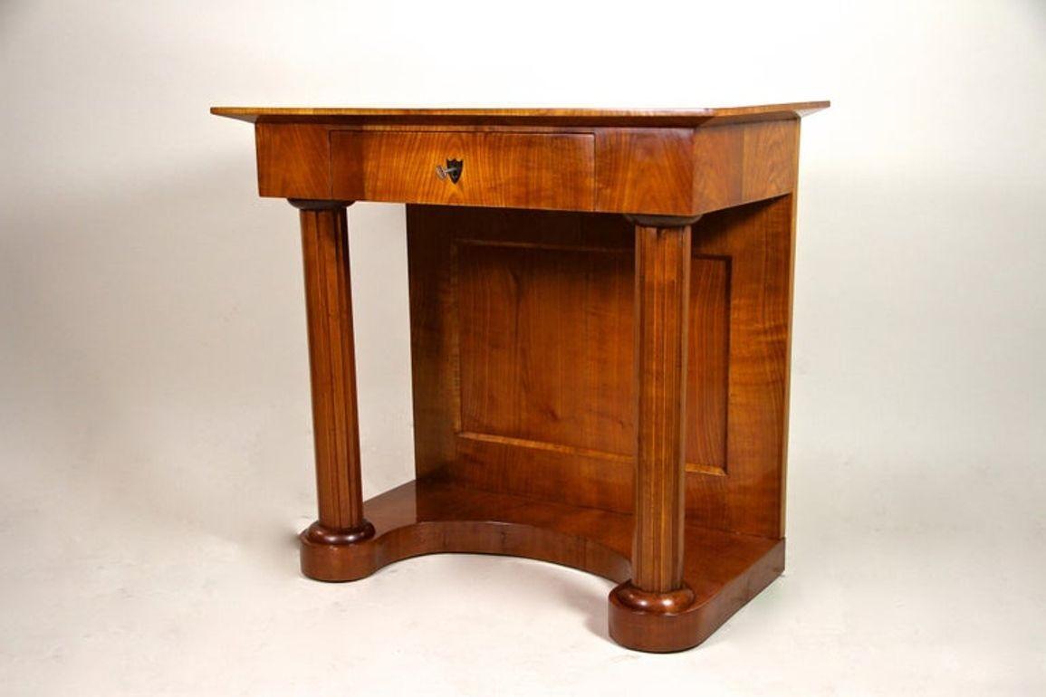 19th Century Biedermeier Wall Console/ Side Table, Cherrywood, AT circa 1860 For Sale 8
