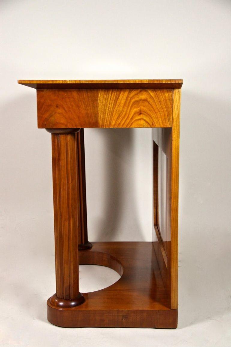 19th Century Biedermeier Wall Console/ Side Table, Cherrywood, AT circa 1860 For Sale 11