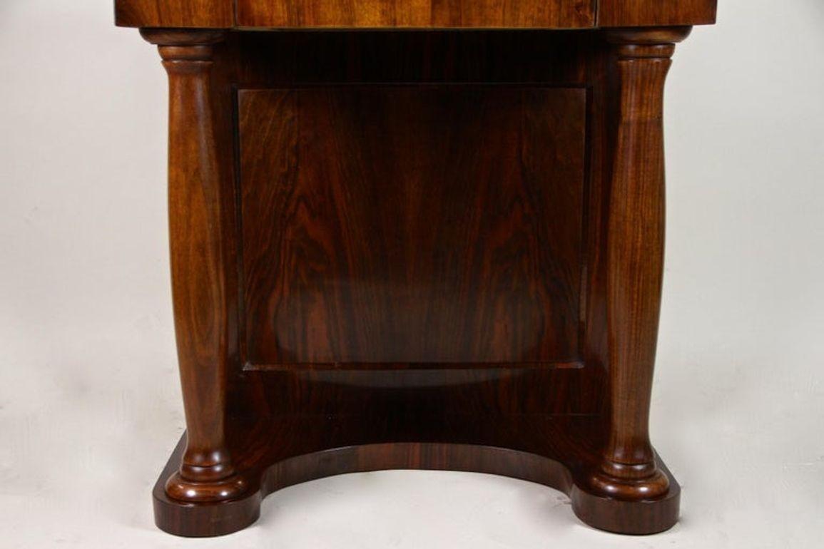 19th Century Biedermeier Wall Console Table with Columns, Nutwood, AT ca. 1860 For Sale 12