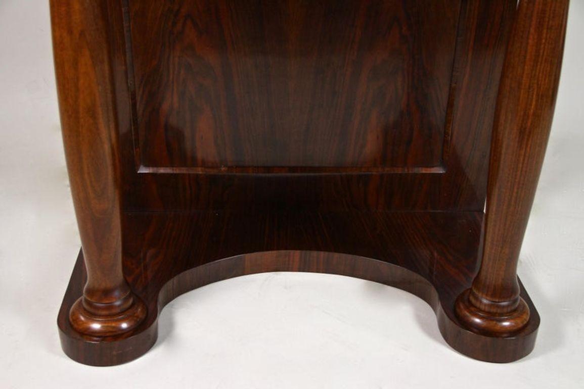 19th Century Biedermeier Wall Console Table with Columns, Nutwood, AT ca. 1860 For Sale 4