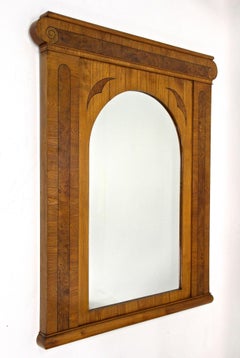 19th Century Biedermeier Wall Mirror, Ash/ Burr Walnut - Bohemia ca. 1860