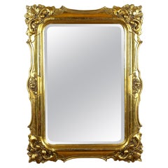 Specchio da parete Biedermeier del XIX secolo placcato in oro, Austria, 1830 circa