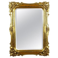 Vintage 19th Century Biedermeier Wall Mirror Gold Leaf Plated, Austria circa 1830