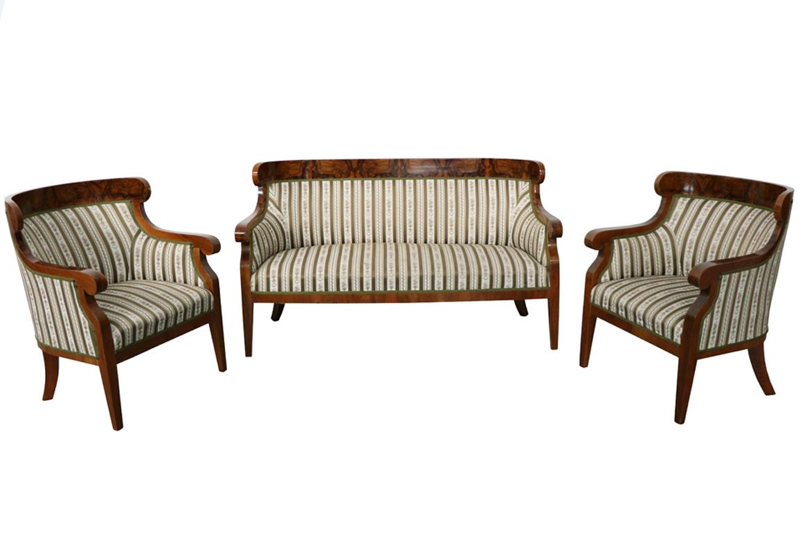 Upholstery 19th Century Biedermeier Two Walnut Chairs. Vienna, c. 1830. For Sale
