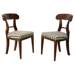 19th Century Biedermeier Two Walnut Chairs. Vienna, c. 1830.