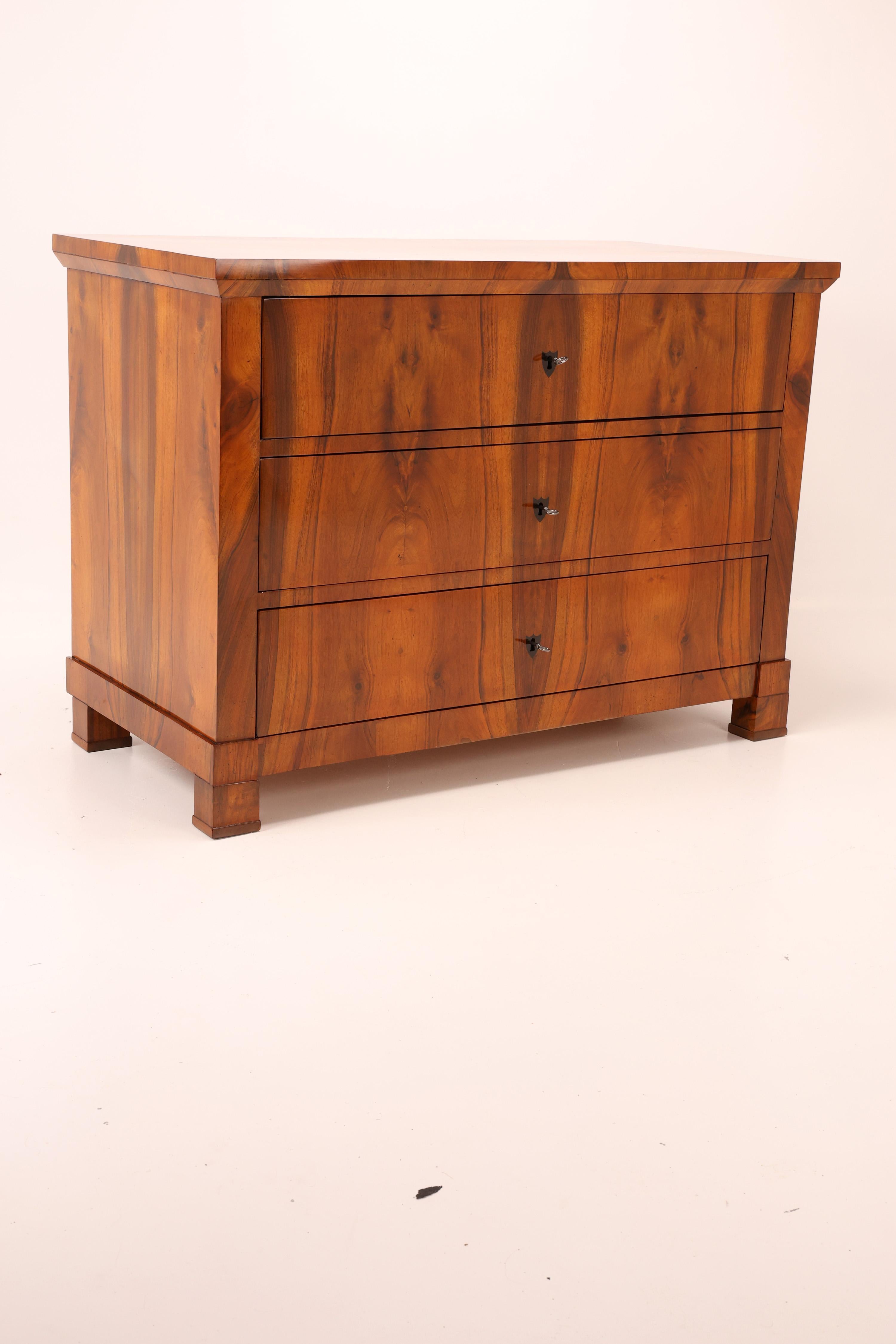 19th Century Biedermeier Walnut Chest of Drawers For Sale 5