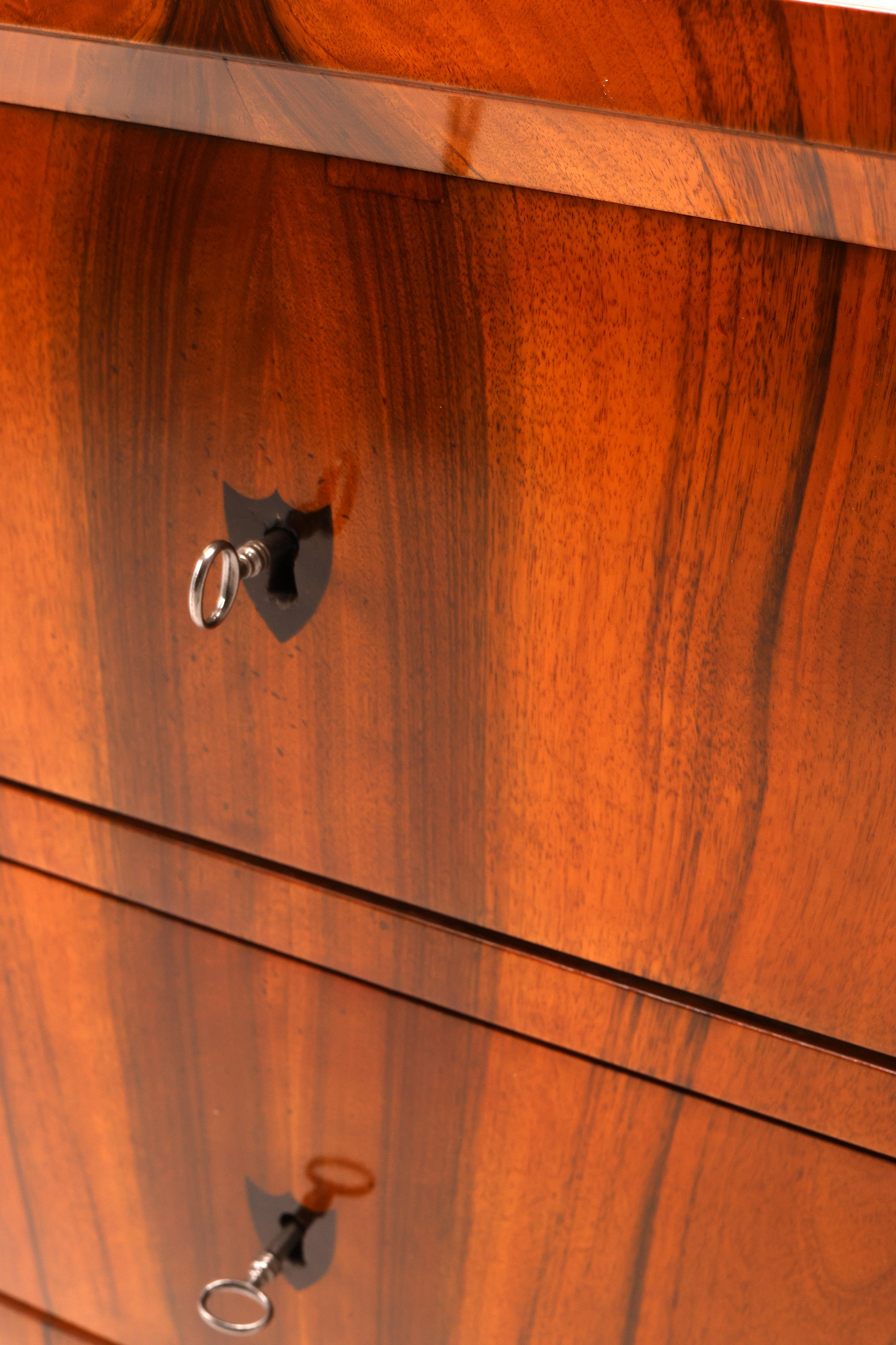 19th Century Biedermeier Walnut Chest of Drawers For Sale 9